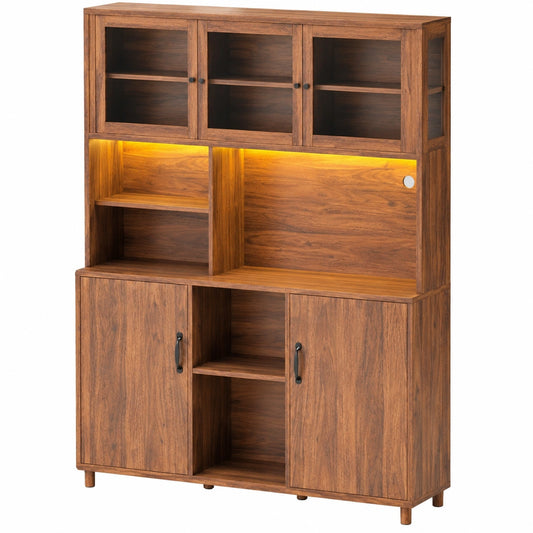 buffet-moderne-avec-etageres-reglables-et-eclairage-led-2-portes-en-verre-140x40x185cm-tvjhkw8877oy