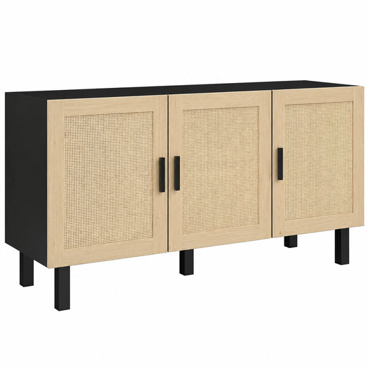 buffet-en-rotin-avec-placards-et-etageres-reglables-style-boheme-pour-salon-cuisine-chambre-noir-et-bois-naturel-hstgak8912tc